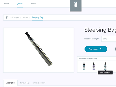 Vape Product Page detail flat modern ui ux