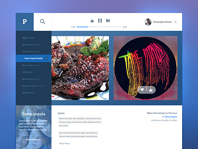 Pandora Concept flat music player redesign ui ux