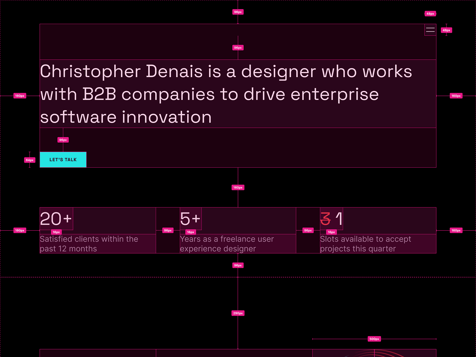 Design Guidelines - Personal Portfolio Christopher Denais 2022 8px animation b2b baseline design flat gif grid icon layout minimal mobile portfolio saas ui ux website