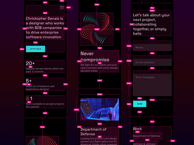 Design Guidelines - Personal Portfolio Christopher Denais 2022 8px b2b baseline design desktop flat grid guidelines hyper icons material measurements minimal mobile portflio redline ruler saas ui ux