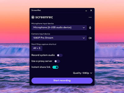 ScreenRec - Screen Recording Desktop Application