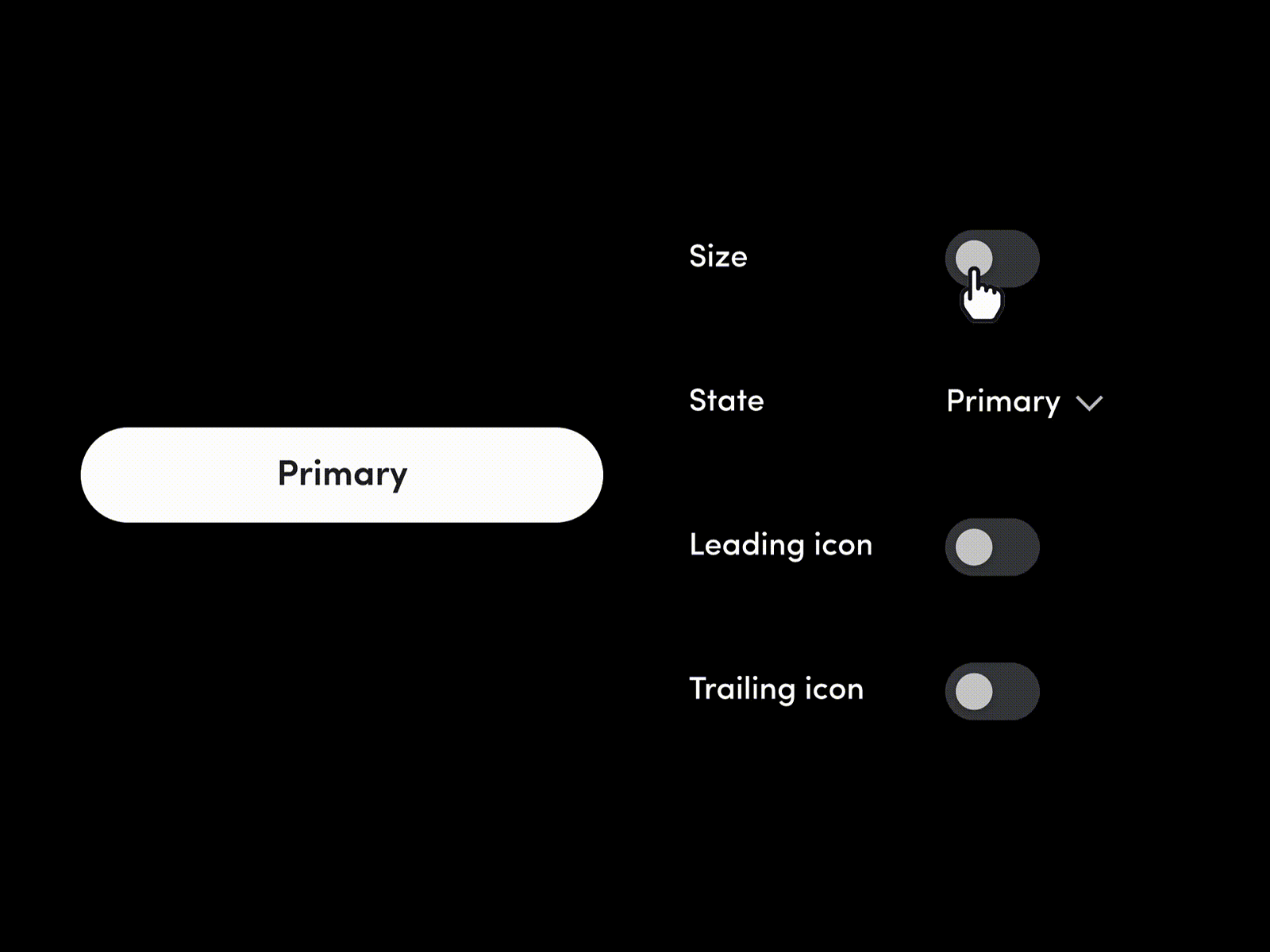 Button component variant selector - Johnson & Johnson animated auto layout autolayout b2b button design design system enterprise figma flat gif medical minimal mobile saas switcher system toggle ui ux