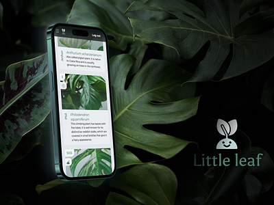 Little leaf – Plantshop, mobile card design app branding card logo mobile react responsive tailwind