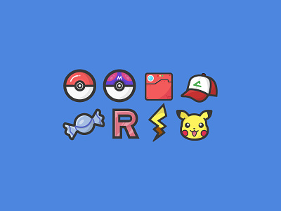Pokemon Icons icon icons illustration pikachu pokeball pokedex pokemon preview rare candy