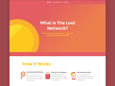 Loot - About about coin flat sketch ui web design