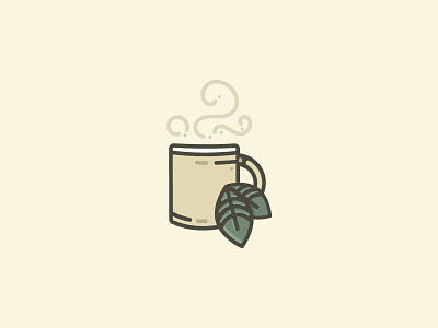 Cup O' Tea coffee cup icon illustration leaf leaves mint mug tea