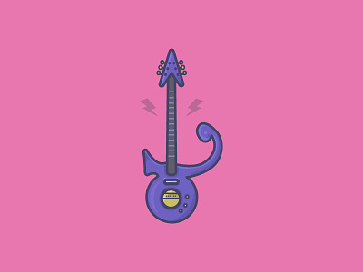 The Purple One artist guitar icon music prince purple rock vector