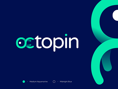 OctoPin Logo Design branding design eye fish gedas meskunas glogo icon illustration legs logo monogram oc ocean octopus pin sea search squid under water