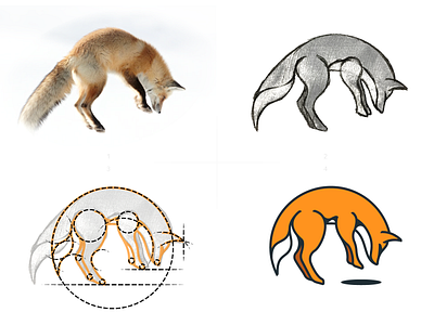 Old Foxes logo creation process / sketch animal apparel brown clothing design forest fox gedas meskunas glogo hunting icon illustration logo old orange outdoor outline process sketch wolf