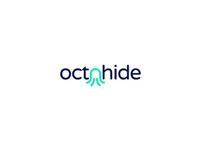 OctoHide Logo Design animal blue branding design fish gedas meskunas glogo hidden hide icon illustration logo ocean octa octo octohide octopus sea squid vector