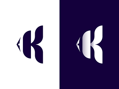 K fish logo design animal blue branding cloun design eye fish fishing gedas meskunas glogo icon illustration letter k logo marine monogram sea tail vector