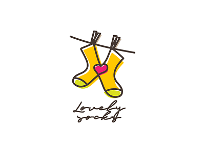 Lovely socks glogo handdrawn heart hinges linen logo love lovely rope socks