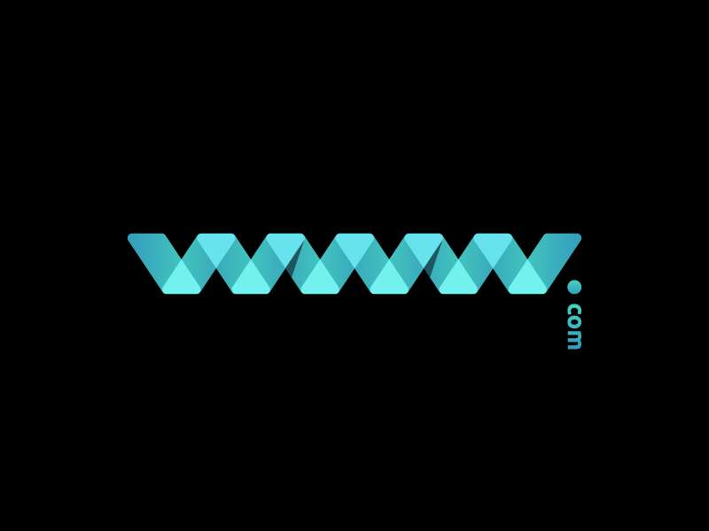www.com brand identity logo creation gedas meskunas waves water illustration design glogo logo web letter blue black gradient transparent dot com url internet www