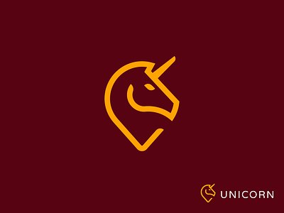 Unicorn + Pin / logo / mark / icon