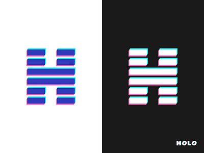 HOLO Logo design anaglyph black branding cyan design gedas meskunas glogo holo hologram holographic icon illustration letter logo logo creation magenta monogram stereo typography vector