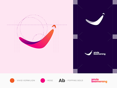 Smile Boomerang Logo Design Wear A Smile One Size Fits All By Gedas Meskunas On Dribbble