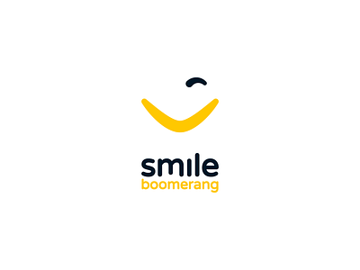 Smile Boomerang Logo Design Wear A Smile One Size Fits All By Gedas Meskunas On Dribbble