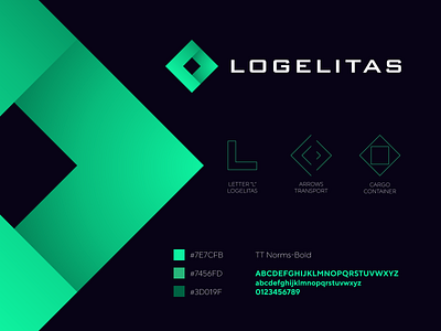 Logelitas - logistic company logo / icon / explanation arrows branding cargo container design elite for sale gedas meskunas glogo gradient icon illustration logistics logo logo creation monogram ships square transportation trucks