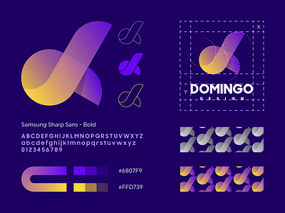 Domingo Design logo architecture branding buildings constructions design domingo explanation gedas meskunas glogo gradient grid icon illustration logo logo creation management monogram pattern real estate vestor