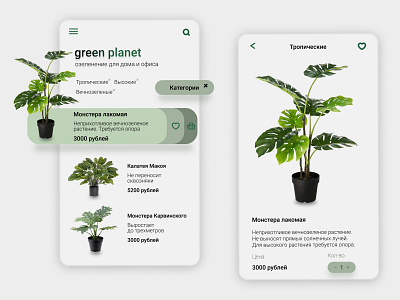 The page of the online plant store