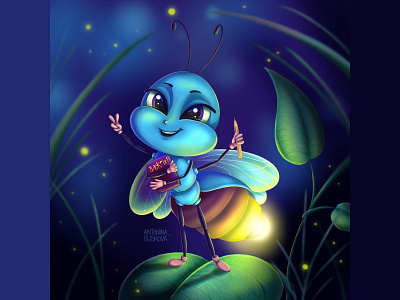 firefly character digital art firefly illustration light night procreate