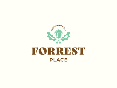 FORREST PLACE bar branding forest logo oak restaurant