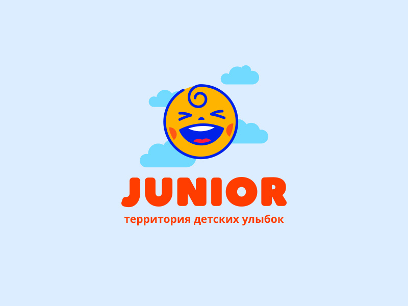 Junior sun child cartoon medicine clinic dental logo junior smile