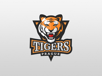 Prague Tigers logo mascot softball sport team tiger wildcat