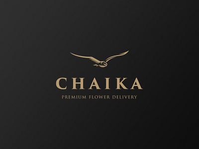Chaika bird delivery flower logo premium seagull