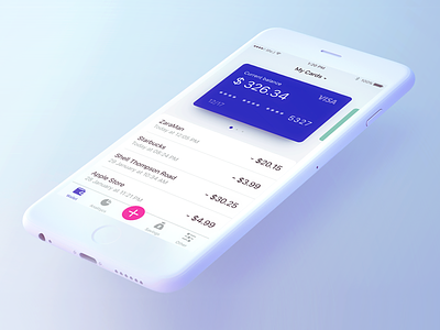 Finance App cash flow credit card dashboard finance ios app iphone mobile statistic wallet