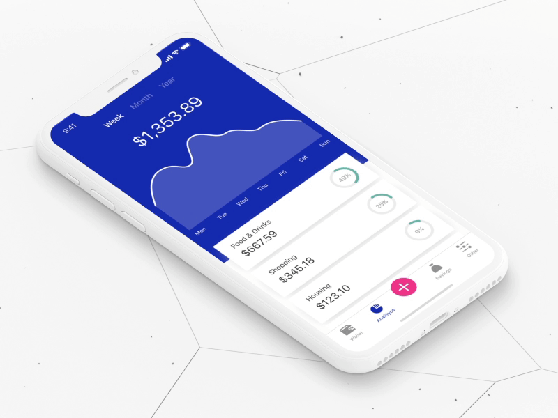 Analitycs analytics cash flow credit card crypto dashboard finance ios app iphone mobile statistic wallet