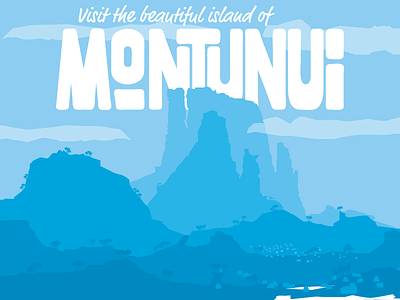 Montunui Poster & Logotype blue disney hawaii moana montunui polynesian poster typography