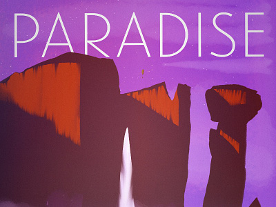 Paradise Falls cartoon digital paint disney drawing landscape mountains pixar up waterfall