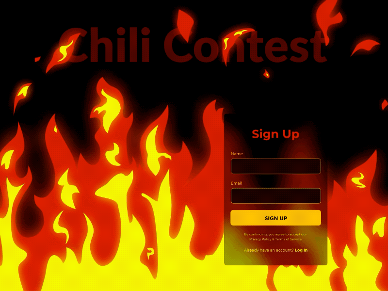 Chili Contest sign up chili chili pepper contest createwithadobexd gif prototype prototype animation sign up