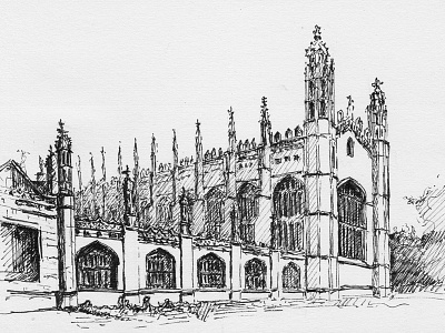 King's College, Cambridge bw cambridge drawing ink inktober inktober2015 pen sketch