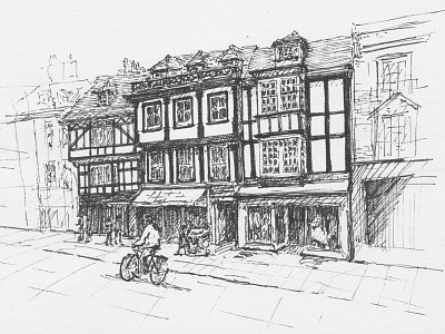 King's Parade, Cambridge bw cambridge drawing ink inktober inktober2015 pen sketch