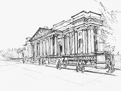 Fitzwilliam Museum - fnished sketch bw cambridge drawing ink inktober inktober2015 pen sketch