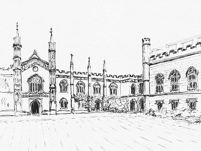 Corpus Christi College bw cambridge drawing ink inktober inktober2015 pen sketch