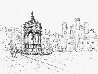 Trinity College, Cambridge bw cambridge drawing ink inktober inktober2015 pen sketch