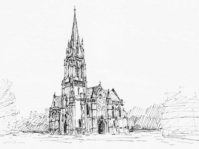 Our Lady and the English Martyrs Church, Cambridge bw cambridge drawing ink inktober inktober2015 pen sketch