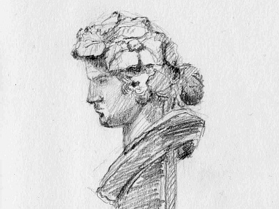 Antinous antinous drawing sculpture sketch urban sketchers