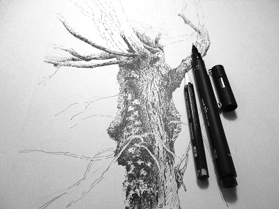 Tree No.7 - Work in progress blackandwhite drawing penandink sketch tree wip workinprogress
