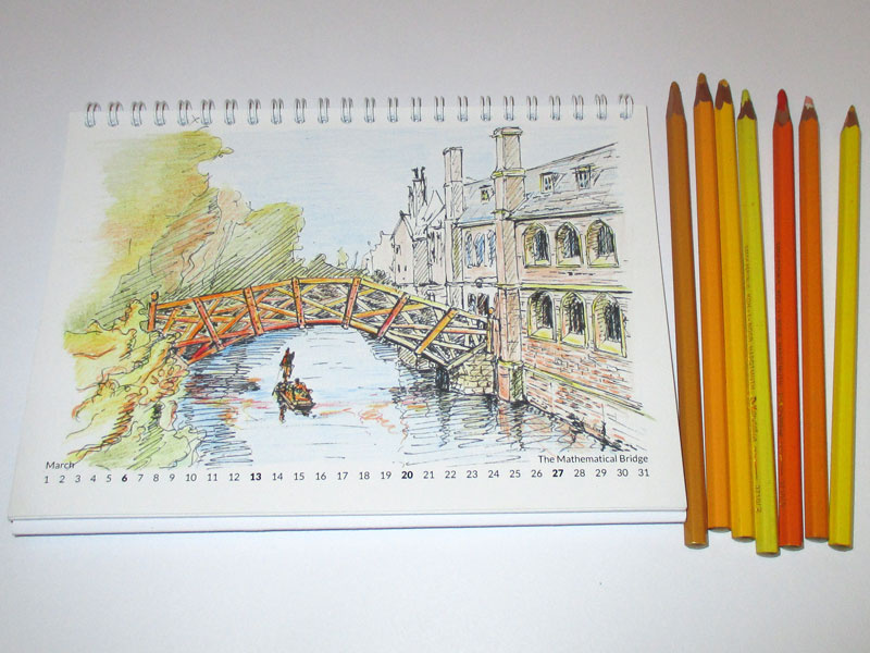 Cambridge Calendar 2016 colouring drawings 2016 calendar cambridge