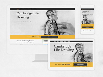 responsive website for life drawing group adobe xd cambridge css html5 lifedrawing responsive webdesign website
