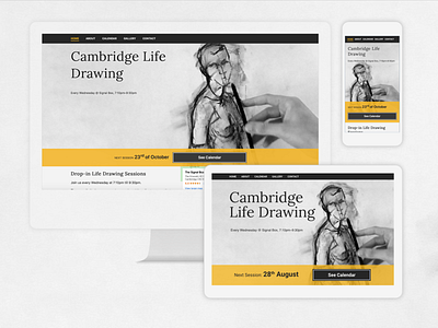 responsive website for life drawing group