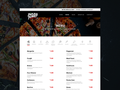 Pizza Restaurant food layout web pizza redesign restaurant site ui web uiux