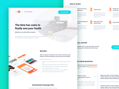 Registration page health app landing page landing page concept registration