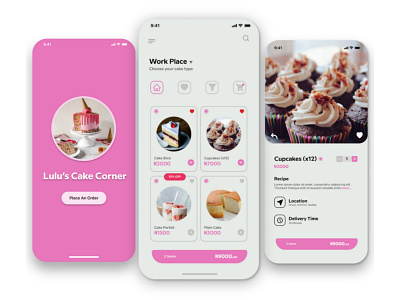 Cake Ordering App design graphic design ui ux