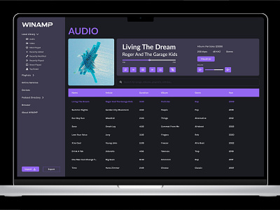 WINAMP Redesign design desktop figma interface ui ux website winamp