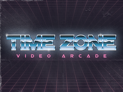 Time Zone 80s arcade chrome retrofuture synthwave video game vintage